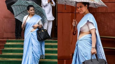 কঙ্গনার সংসদ লুক ঘিরে চমক, ব্যাগ ৪৫ লাখের, ঘড়ির দাম ২৭ লাখ!