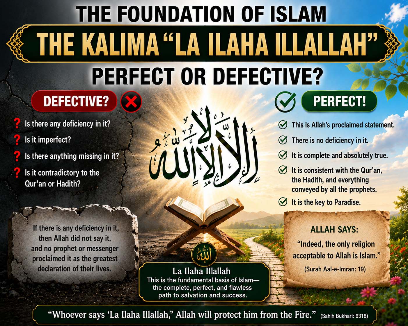 The Foundation of Islam, The Kalimah “La Ilaha Illallah,” Perfect or Defective?